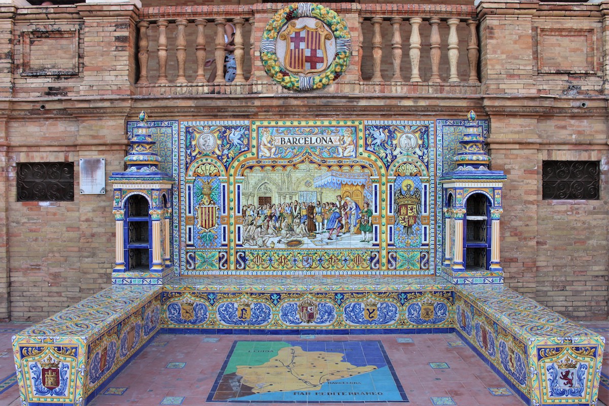 Seville Plaza Espana Mosaique bleu et jaune